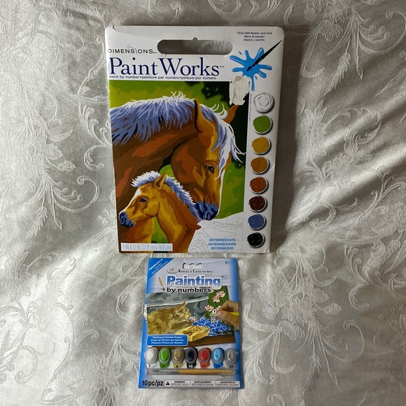 Other - Paint Works horse paint by number kit with free smaller cat paint by number kit